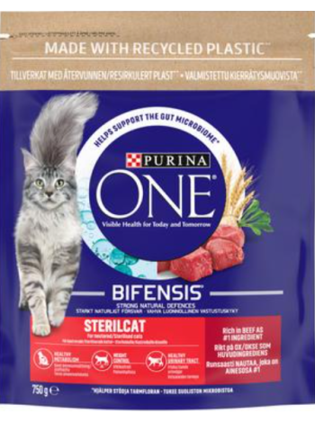 Сухой корм ​​для кошек Purina One Sterilcat 750 г говядина и пшеница