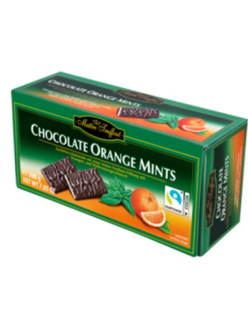 Шоколадные пластинки Maitre Truffout с апельсиново-мятной начинкой 200г