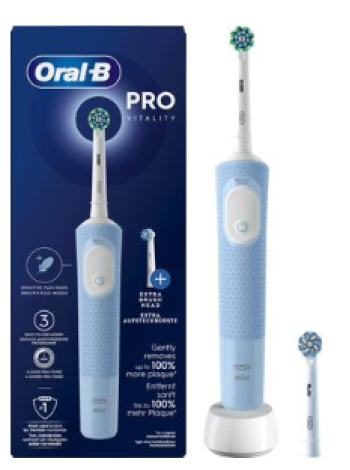 Электрическая зубная щетка Oral-B Vitality PRO Blue + дополнительная сменная щетка