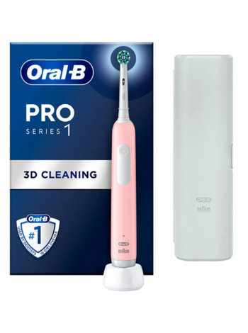 Электрическая зубная щетка + дополнительная сменная щетка Oral-B PRO Series1 розовая