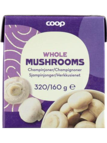 Грибы целые в рассоле Coop kokonaiset herkkusienet suolaliemessä 320/160г