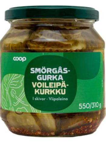 Ломтики огурца для сэндвичей Coop voileipäkurkku viipaleina 550/310г