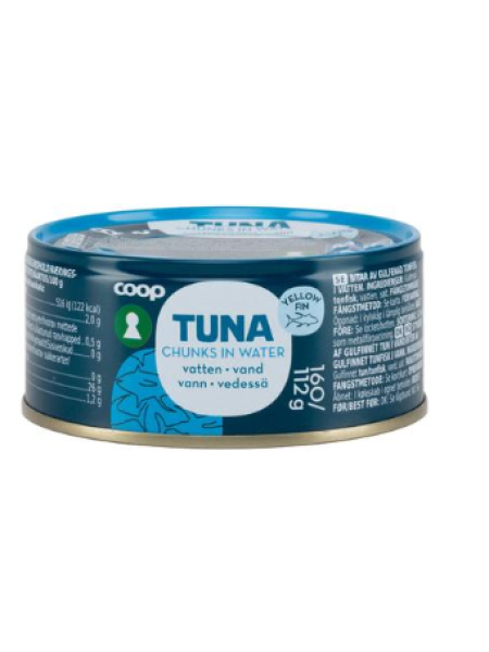 Желтоперый тунец в воде Coop keltaevätonnikala paloina vedessä MSC 160/112г