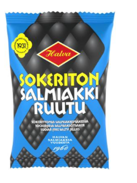 Конфеты с солодкой Halva Sokeriton Salmiakkiruutu 90г
