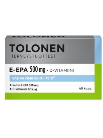 Рыбий жир TRI TOLONEN E-EPA + D-VITAMIINI 500 мг 40 капсул