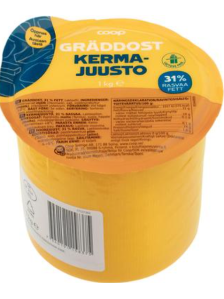 Сыр сливочный Coop Kermajuusto 1 кг 31%