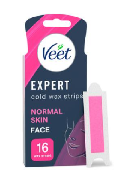 Холодные восковые полоски для лица Veet Expert 16 шт