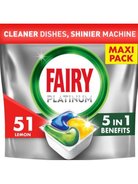Таблетки для посудомойки Fairy Platinum All in One Lemon 51 шт 