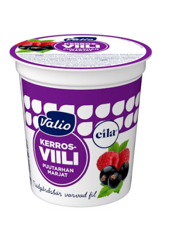 Простокваша черная смородина - малина Valio kerrosviili 1 % 200 г без лактозы