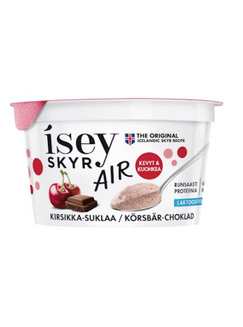 Молочный безлактозный мусс Isey Skyr Air Cherry 125г с темным шоколадом и вишней