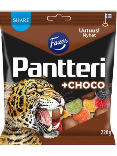 Конфеты с лакрицей Fazer Pantteri +choco 220г