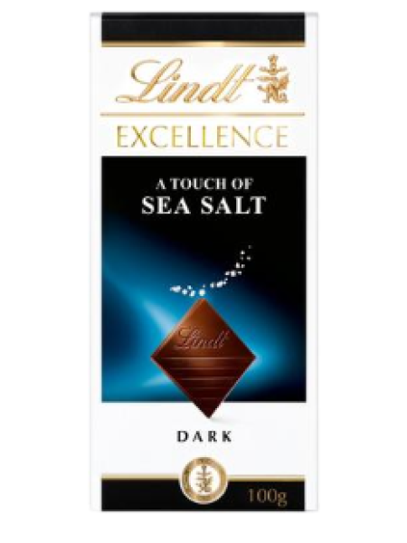 Плитка темного шоколада Lindt Excellence 100г с морской солью 