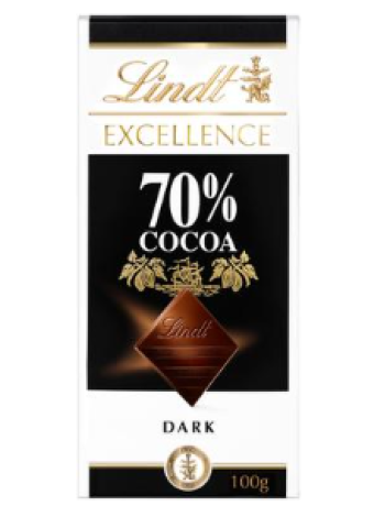 Плитка темного шоколада Lindt Excellence 70% 100г