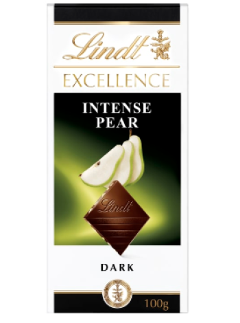 Плитка темного шоколада Lindt Excellence Pear 100г с грушей