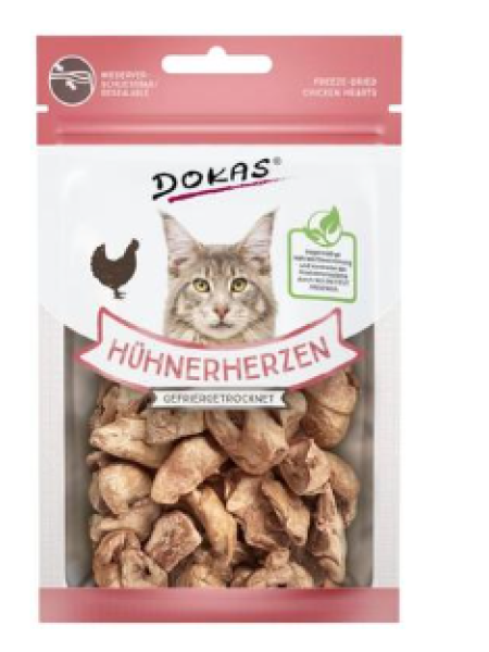 Лакомство для кошек Dokas pakastekuivattu kanansydän 15г сублимированное куриное сердце