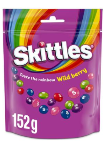 Жевательное драже со вкусом лесных ягод в хрустящей сахарной оболочке Skittles Wild Berry 152г