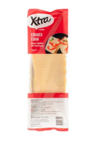 Сыр сливочный в нарезке Xtra Edam 24% 1кг