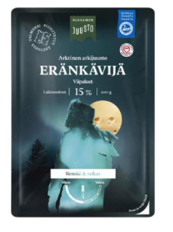 Сыр сливочный в нарезке Kuusamo Juusto Eränkävijä 200г жирность 15% без лактозы