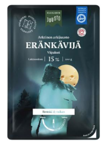 Сыр сливочный в нарезке Kuusamo Juusto Eränkävijä 200г жирность 15% без лактозы