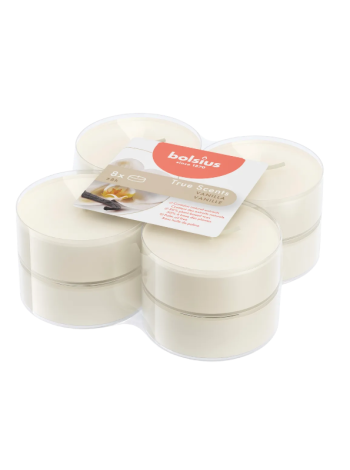  Ароматические свечи Bolsius True Scents ваниль - слоновая кость 8 шт 