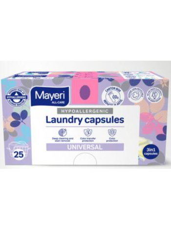 Гипоаллергенные универсальные капсулы для стирки Mayeri All-Care Hypoallergenic 25шт