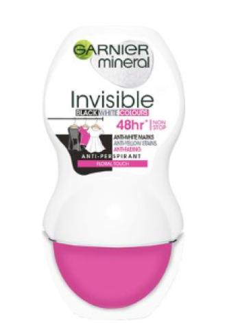 Дезодорант шариковый женский Garnier Mineral Woman Invisible Black, White & Colors 50мл