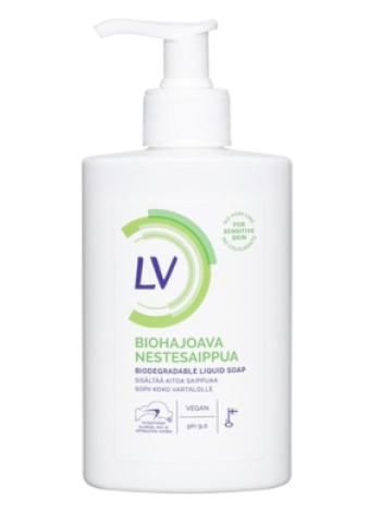 Жидкое мыло для чувствительной кожи LV Biohajoava Nestesaippua 300 мл