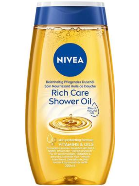 Ухаживающий гель для душа Nivea Shower Oil 200мл с ухаживающими маслами