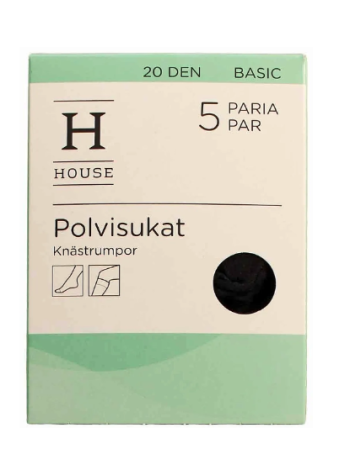 Женские гольфы House 20 ден, 5 шт цвет черный размер 36-42