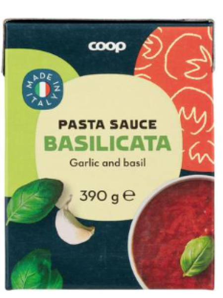 Томатный соус с чесноком и базиликом Coop pastakastike valkosipuli ja basilika 390г