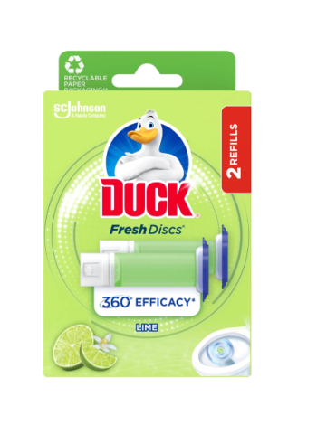 Гелевый освежитель для унитаза сменный блок Duck Fresh Discs 2x36 мл цитрусовый аромат