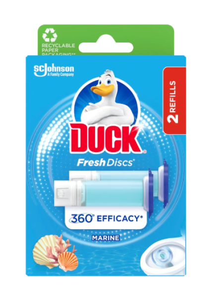 Гелевый освежитель для унитаза сменный блок Duck Fresh Discs Marine 2x36 мл морской бриз