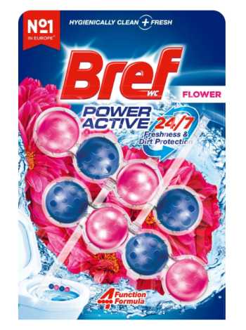 Освежитель для туалета Bref Power Active Flower 2x50г