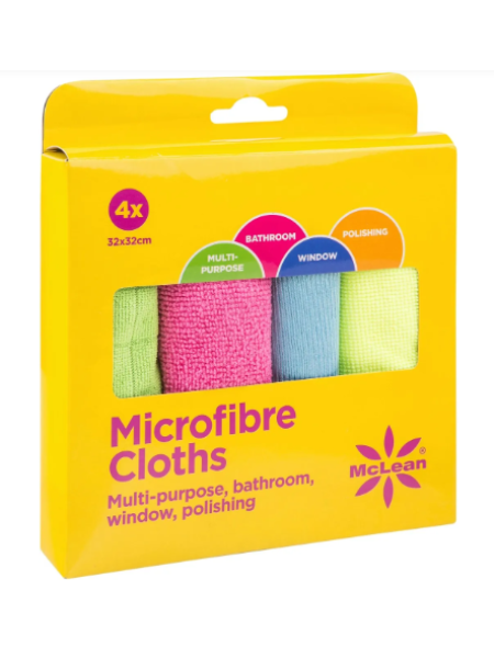 Набор салфеток из микрофибры Mclean Mikrofibre  32X32 см  4 шт