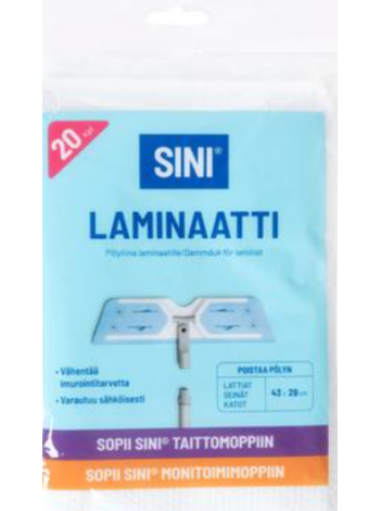 Салфетки для уборки ламината Sini pölyliina laminaatille 43x29см 20шт