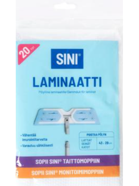 Салфетки для уборки ламината Sini pölyliina laminaatille 43x29см 20шт