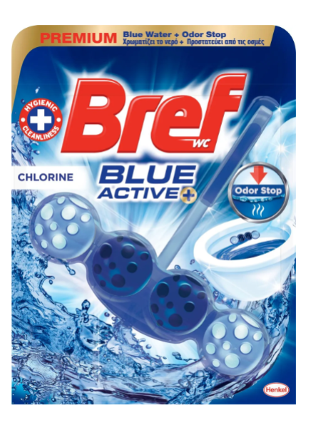 Освежитель для туалета Bref Blue Active Chlori 50г