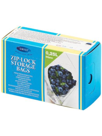 Пакеты для хранения Smile с пазовой застежкой 0,25л х 40 шт