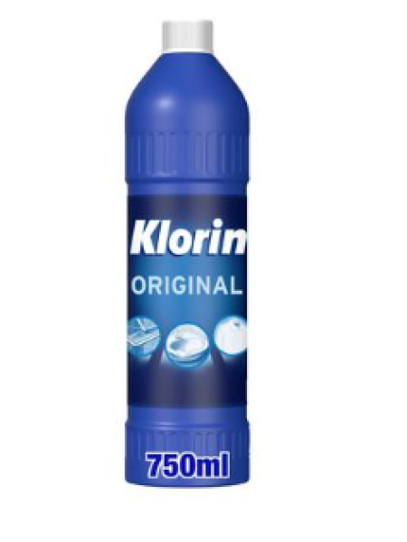 Отбеливающее и дезинфицирующее средство Klorin Original с хлором 750 мл