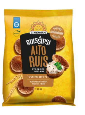 Чипсы ржаные натуральные Linkosuo Ruissipsi Aito 150г