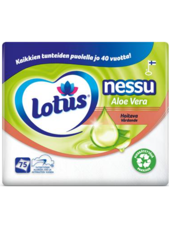 Платочки Lotus Nessu Aloe Vera 75 шт
