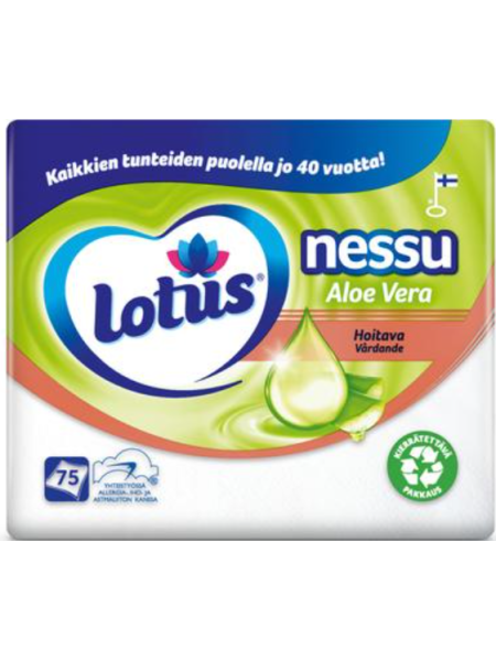 Платочки Lotus Nessu Aloe Vera 75 шт