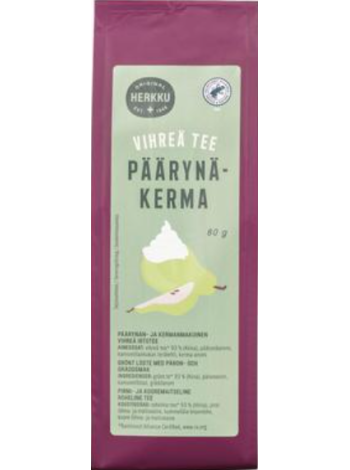 Зеленый рассыпной чай со вкусом груши и сливок Herkku vihreä tee päärynä-kerma 80г