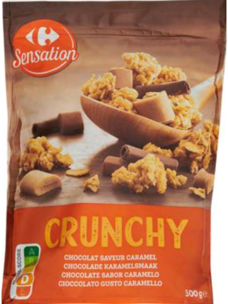 Мюсли с кусочками шоколада и карамели Carrefour Sensation Crunchy Chocolat Saveur 500 г