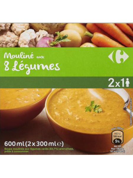 Овощной суп-пюре Carrefour kasviskeitto 600 мл (2 x 300 мл)
