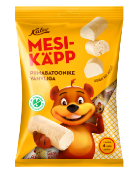 Конфеты молочные батончики  с вафельной крошкой Kalev Mesikäpp 150г