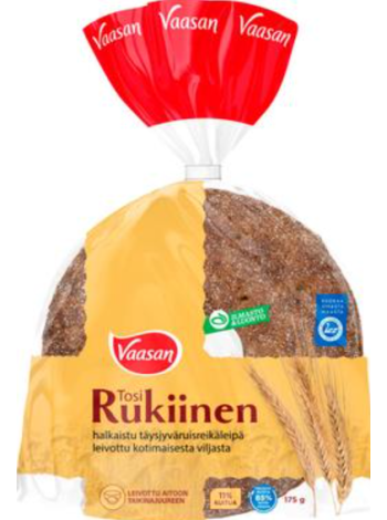 Традиционный цельнозерновой ржаной хлеб Vaasan Tosi Rukiinen 175г
