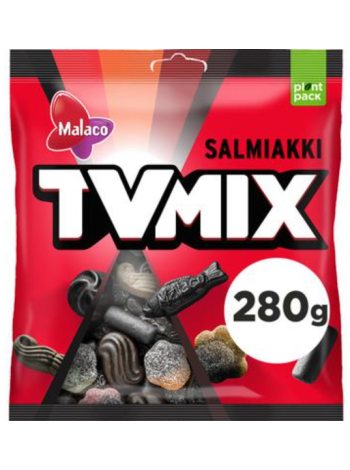 Ассорти лакричных конфет Malaco Tv Mix Salmiakki 280г