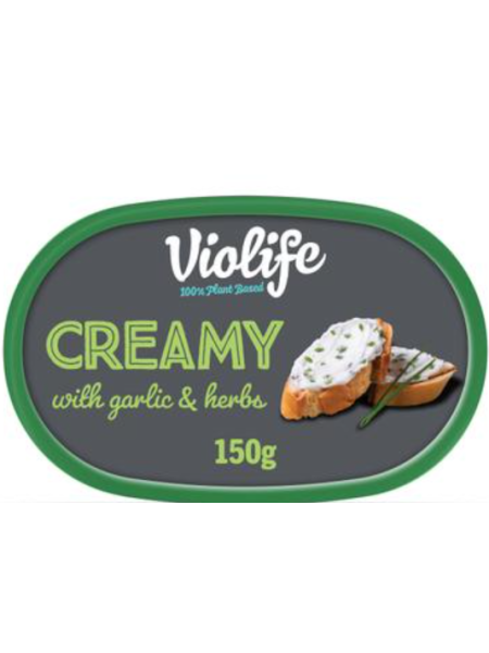 Веганский сливочный крем Violife 100% Vegan Creamy With Garlic & Herbs с чесноком и травами 150 г
