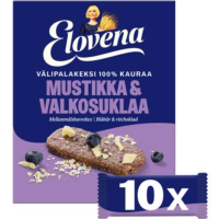 Цельнозерновые батончики Elovena 10х30г черника белый шоколад